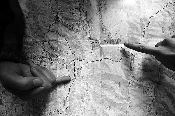 Planning by candlelight, Rila, Bulgaria Planning by candlelight, Rila, Bulgaria